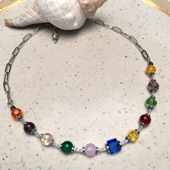 Gardgy Jewelry - Gardgy Handmade Necklace multicolor glass steel fashion jewelry gift